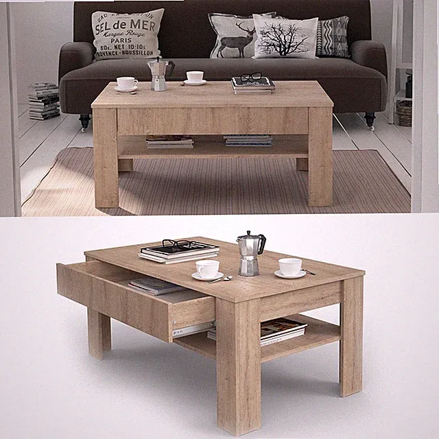 Couchtisch Beistelltisch Sofatisch Kaffeetisch 92,2 x 65 cm Sonoma Eiche Vicco