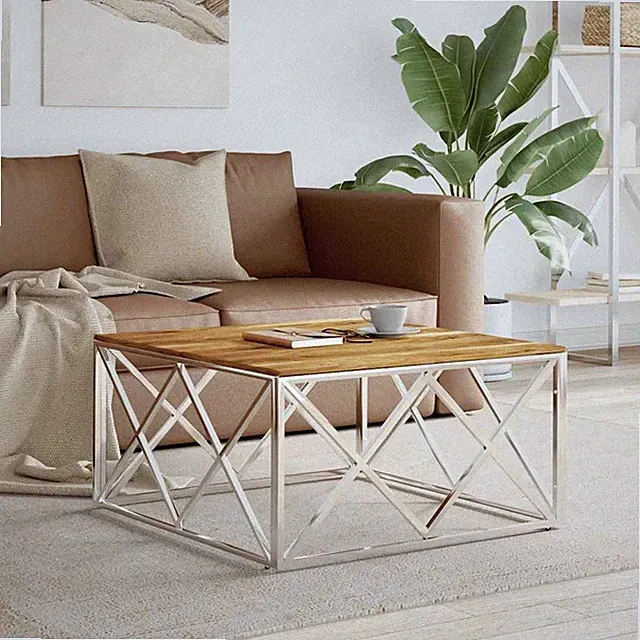 Couchtisch Beistelltisch Sofatisch Kaffeetisch Teetisch Tisch Edelstahl vidaXL