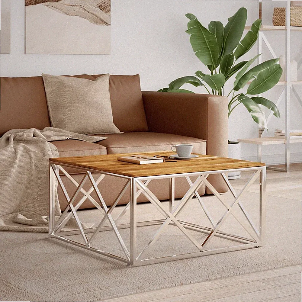 Couchtisch Beistelltisch Sofatisch Kaffeetisch Teetisch Tisch Edelstahl vidaXL