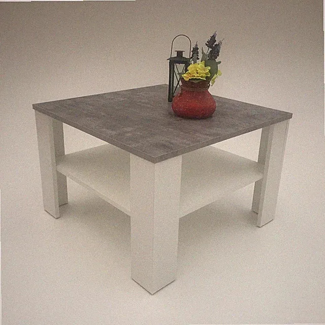 Couchtisch Beistelltisch Sofatisch Wohnzimmertisch Jan 67 x 67 cm Beton Weiß NEU
