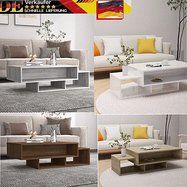 Holzwerkstof Couchtisch Beistelltisch Wohnzimmertisch Kaffeetisch mehrere Auswah