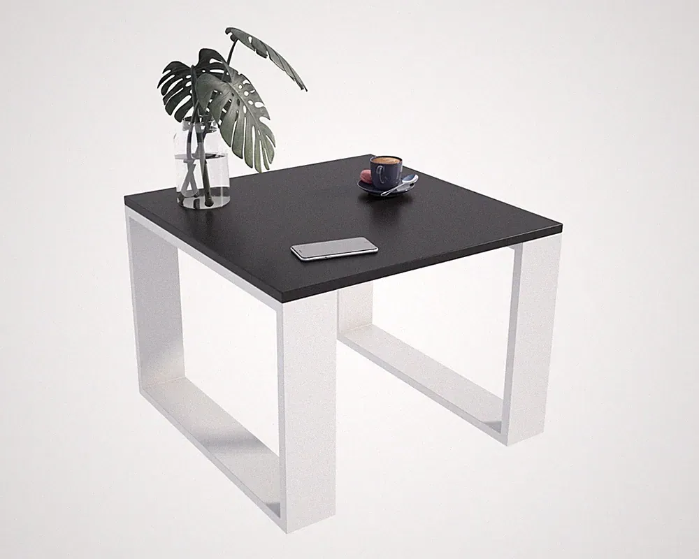 Couchtisch Bilbo Schwarz Weiß Modern Minimalistisch Laminat Wohnzimmer