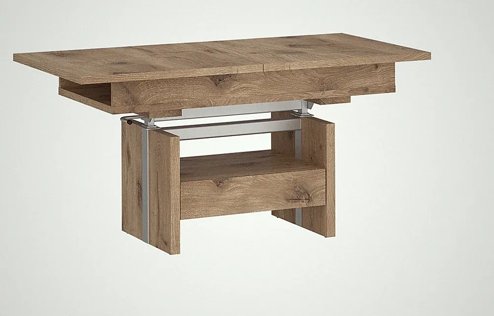 Couchtisch CORTADO ausziehbar bis 150 cm höhenverstellbar bis 72 cm 72x65 cm