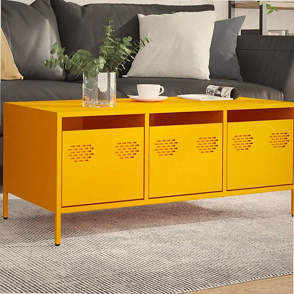Couchtisch Couchtisch Wohnzimmertisch Tisch 101,5x50x43,5 cm Kaltgewalzter Stahl