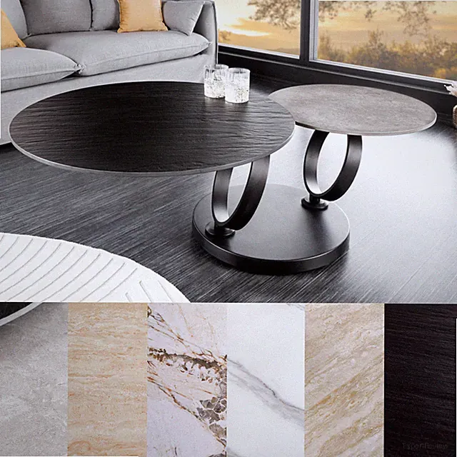 Couchtisch DANCING RINGS - FARBWAHL - Keramik Metall - rund drehbar pflegeleicht