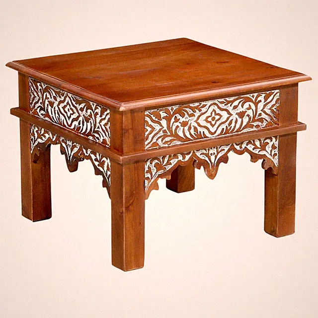 Couchtisch Deko Wohnaccessoire Mangoholz 59cm Orientalisch Handarbeit Wohnzimmer