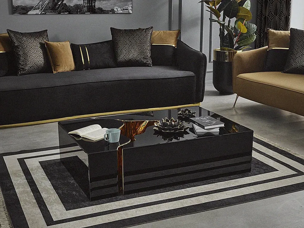 Couchtisch Design Möbel Luxus neu schwarz Modern Wohnzimmer Holz