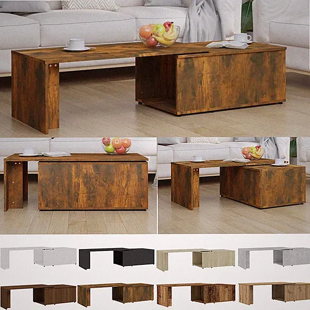 Couchtisch Drehbare Tischplatte Beistelltisch Sofatish Kaffeetisch 150x50x35 cm