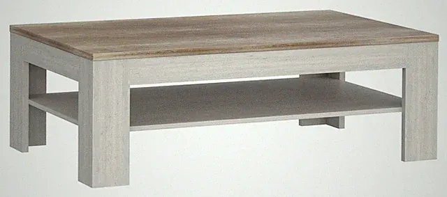 Couchtisch DURO 120 x 75 cm Optik Pinie weiß / Eiche antik