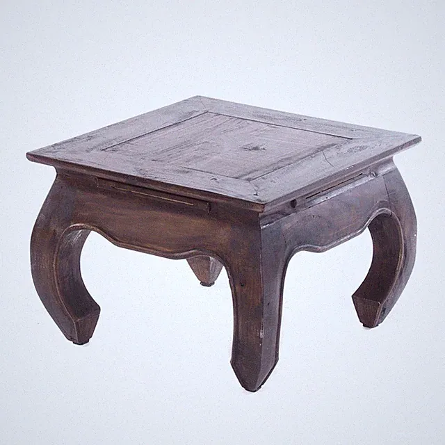 COUCHTISCH "EAST 50" | 50x50x35cm (BxTxH), Recyclingholz | vintage Opiumtisch