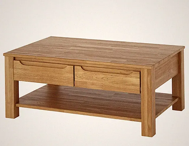 Couchtisch Eiche Massivholz 110x70 cm mit 2 Schubladen Wohnzimmertisch geölt