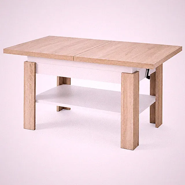 Couchtisch Esstisch Höhenverstellbar Ausziehbar 130-170x65 cm RINO mit Ablage 05
