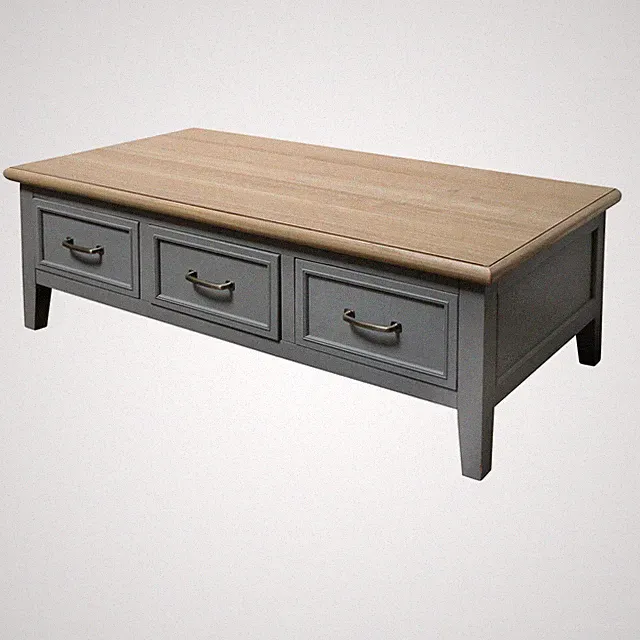 Couchtisch FARMHOUSE grau braun Wohnzimmertisch Landhausmöbel modern 120x60cm