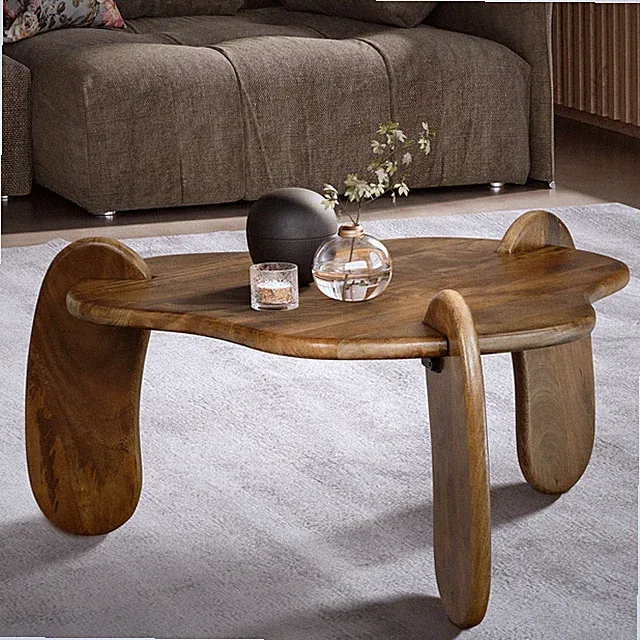 Couchtisch FineBuy Sofatisch Mango Massivholz 78 cm Wohnzimmertisch Organisch