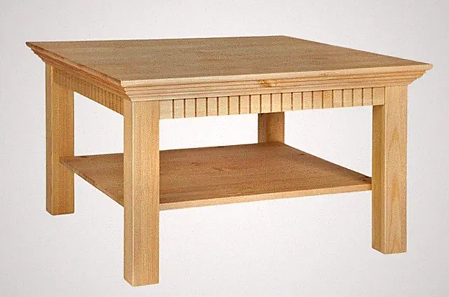 Couchtisch gelaugt geölt 76x76 cm Tisch Landhausstil