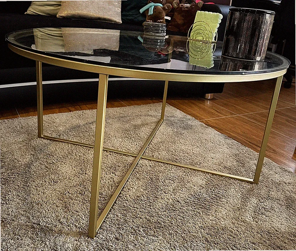 Couchtisch Glas Gold