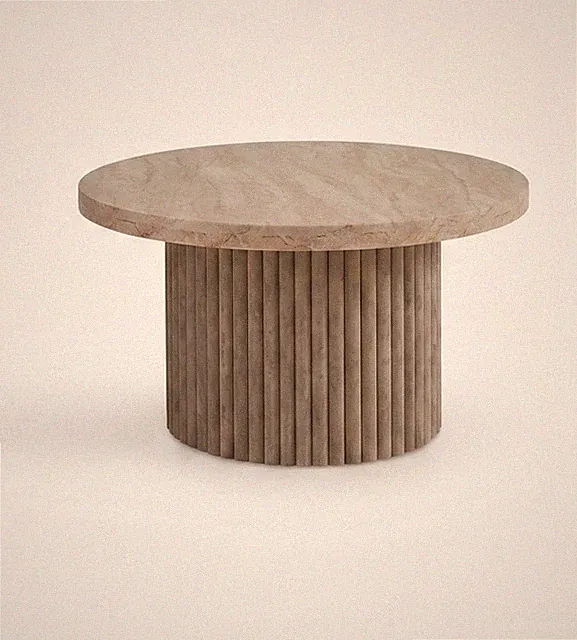 Couchtisch Graubeige Moderner Stil Komfortabel Minimalistisch Rund