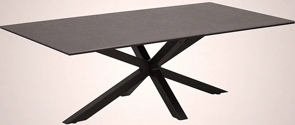 Couchtisch Heaven schwarz Glas Keramik Stahl 130x46x70 cm Wohnzimmertisch