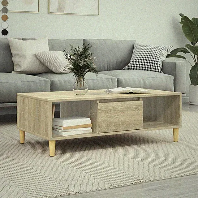 Couchtisch Holz Kaffeetisch Sofatisch Laptoptisch Wohnzimmertisch mit Schubladen