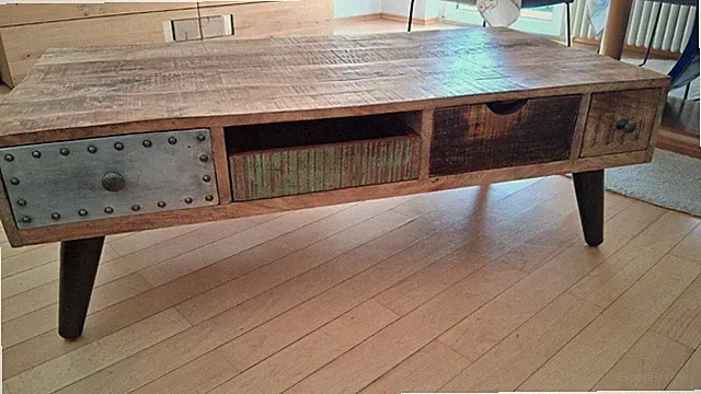 Couchtisch holz Wohnzimmer Kaffeetisch mit Schubkasten Shabby Chic Vintage