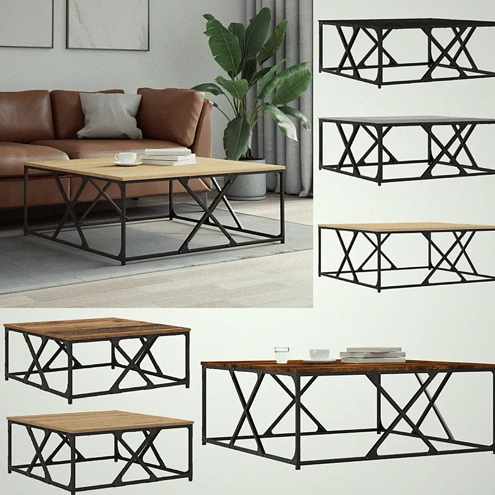 Couchtisch Holzwerkstoff Kaffeetisch Tisch Beistelltisch Quadratischer Desktop