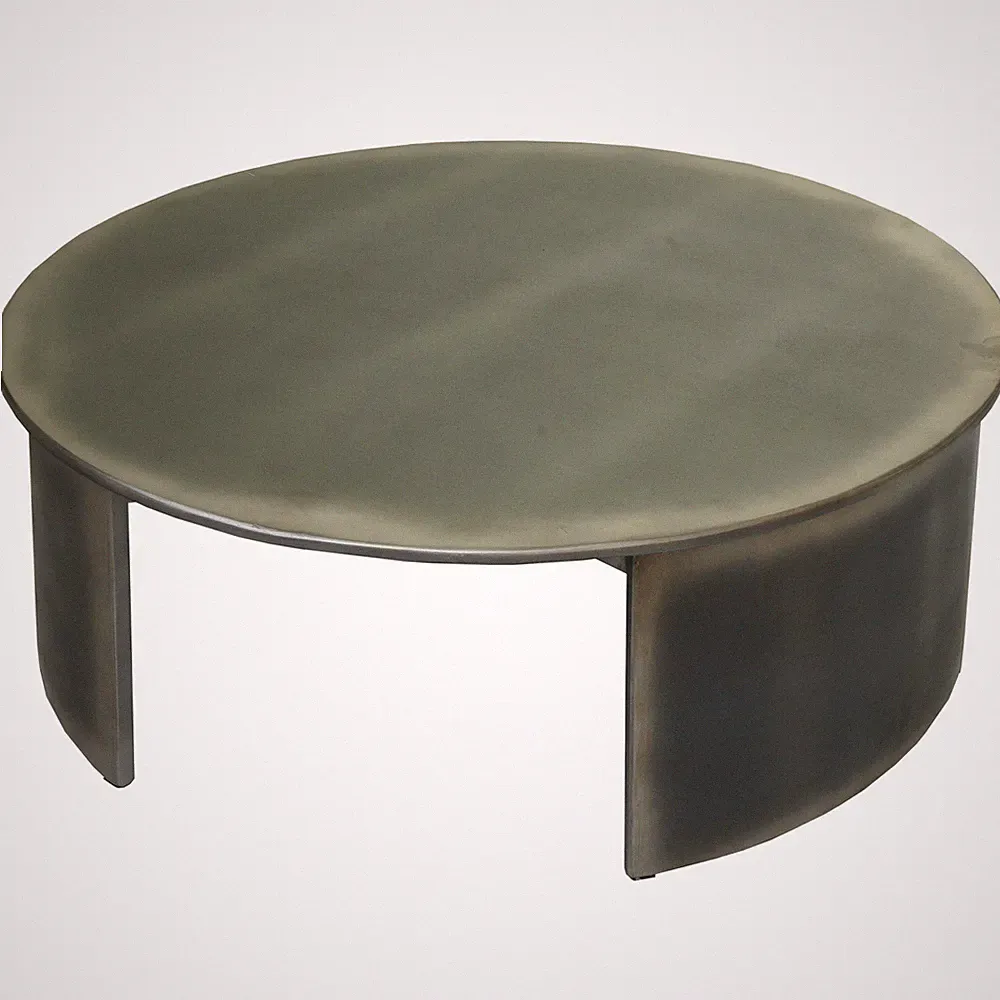 Couchtisch HWC-L74, Beistelltisch Wohnzimmertisch, Industrial, rund Ø80cm