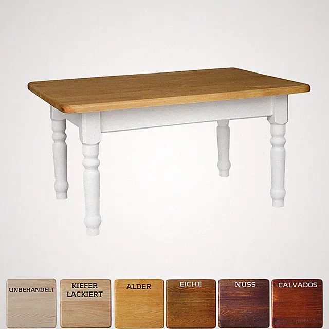 Couchtisch KAFFEETISCH MASSIV KIEFER HOLZ weiß honig Landhausstil - NEU 45cm