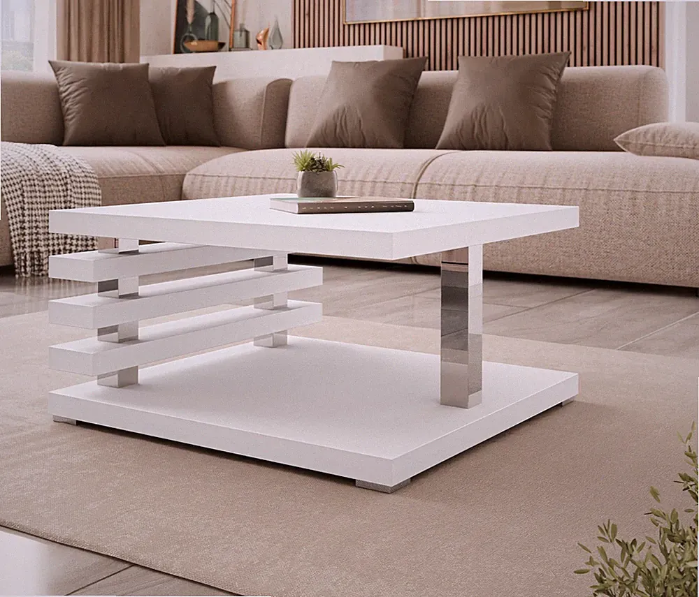 Couchtisch Kenai Sofatisch Kaffeetisch Wohnzimmer Modern Tisch Weiß Schwarz M24