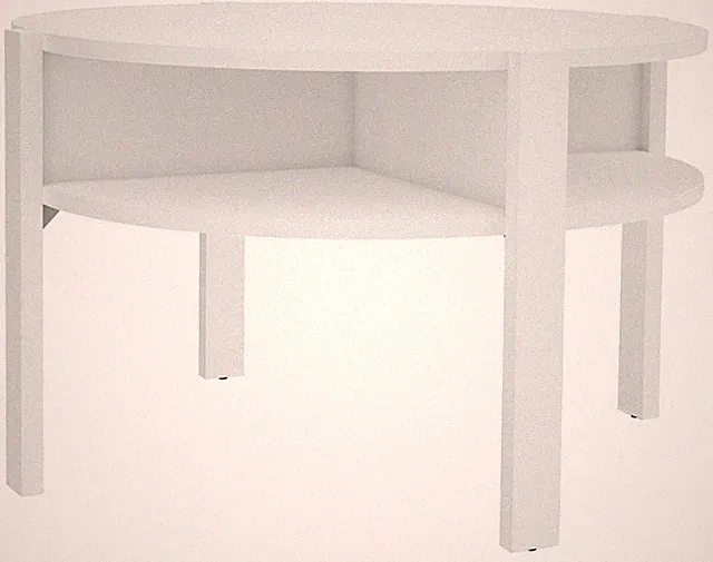 Couchtisch Konsolentisch Beistelltisch mit Ablagefächer Weiß matt Ø 75 cm