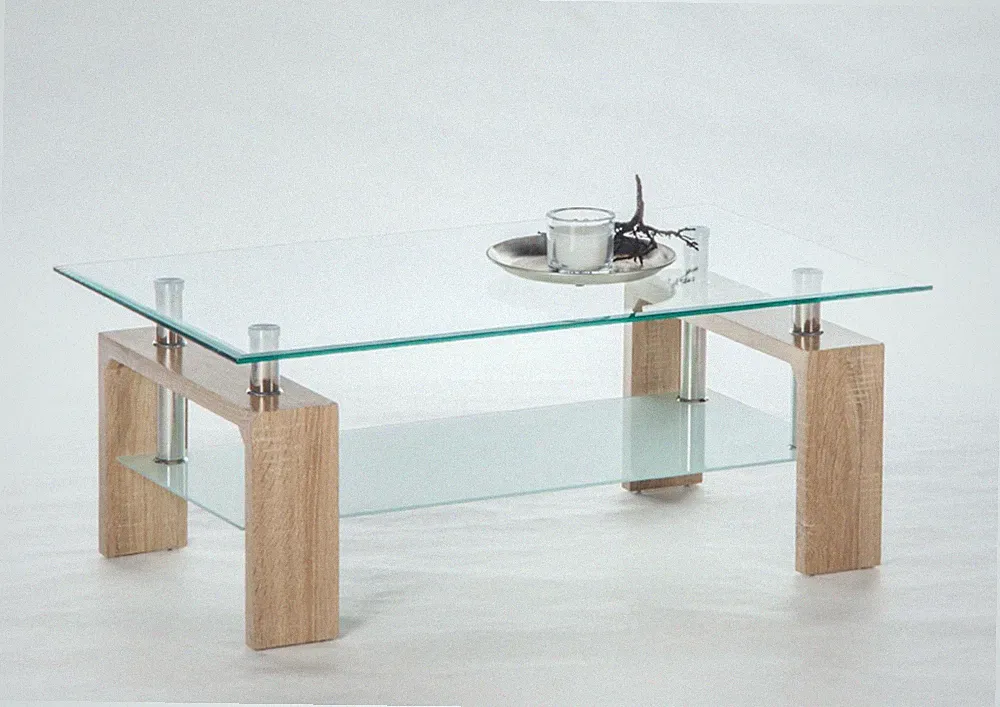 Couchtisch Mango II Edelstahl/Sonoma Eiche Dekor 100x46x60 cm Wohnzimmertisch