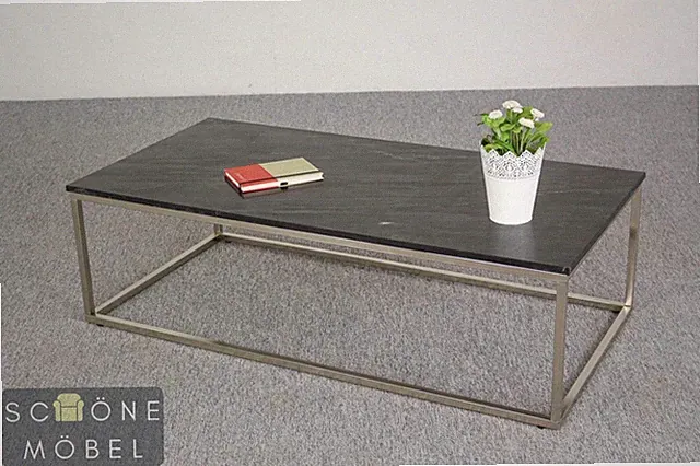 Couchtisch Marmorplatt schlichtes Design Sofa Tisch Industrial Table Metallbeine