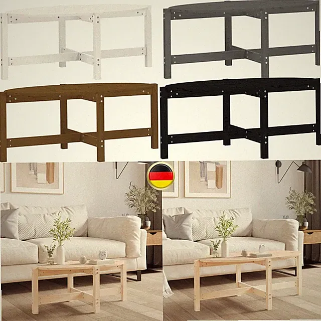 Couchtisch Massivholz Kiefer Beistelltisch Kaffeetisch Holz Tisch Wohnzimmer