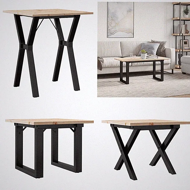 Couchtisch Massivholz Kiefer und Stahl Esstisch Beistelltisch Stehtisch Größen