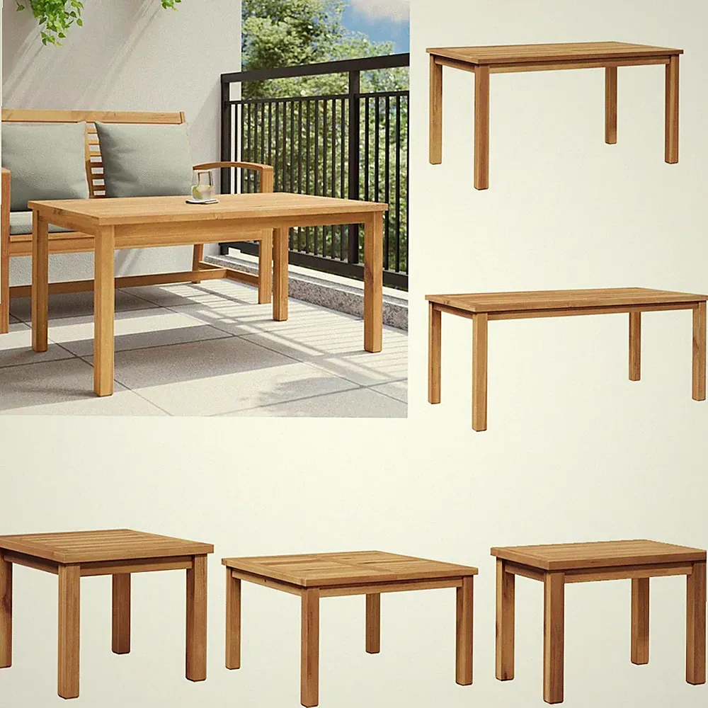 Couchtisch Massivholz Teak Moderner Gartenmöbel Teaktisch Gartentisch vidaXL