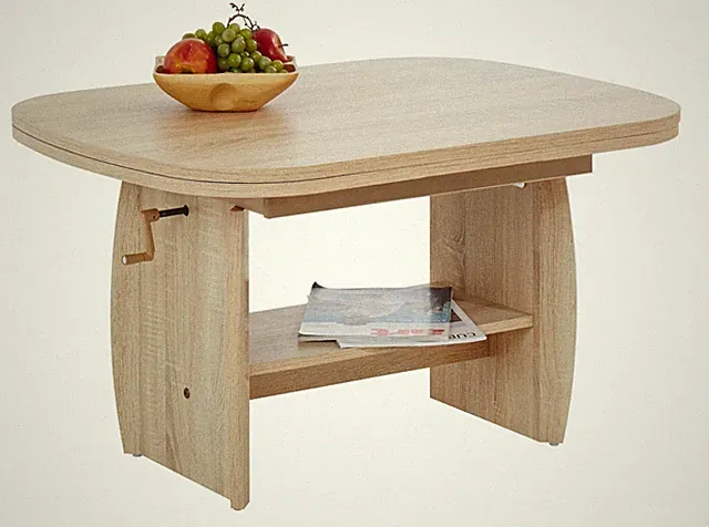 Couchtisch Michael | Sonoma Ei | ausziehbar, höhenverstellbar | B/T/H 90x68x52cm