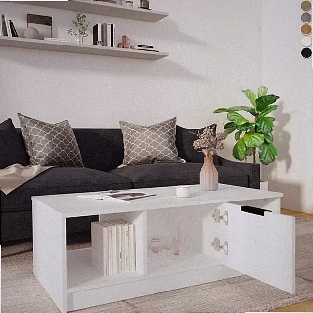 Couchtisch mit 3 Fächern Beistelltisch Wohnzimmertisch Kaffeetisch Sofa Teetisch