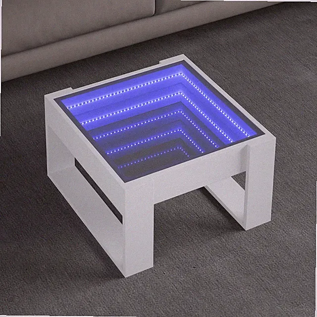 Couchtisch mit Infinity-LED Beistelltisch Sofatisch Kaffeetisch Teetisch vidaXL