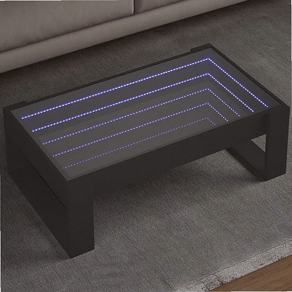 Couchtisch mit Infinity-LED Wohnzimmertisch Beistelltisch Sofatisch Teetisch