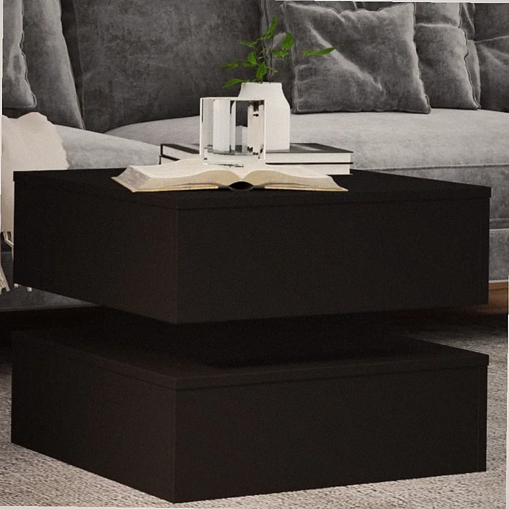 Couchtisch mit LED-Leuchten Beistelltisch Kaffeetisch Sofatisch Wohnzimmertisch