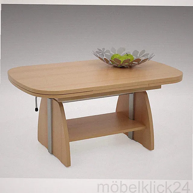 Couchtisch mit Lift CT0365 "Colin"|Buche Eiche Sonoma| B/T/H 107-156x67x52-71cm
