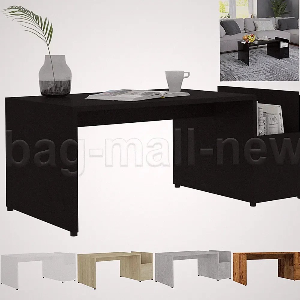 Couchtisch mit Seitenfach Sofatisch Kaffeetisch Wohnzimmertisch Tish 90x45x35cm