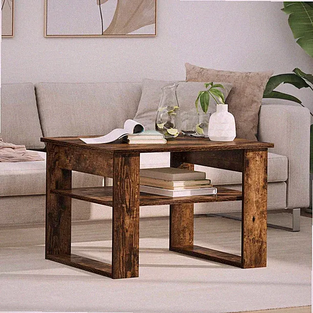 Couchtisch mit Speicher Holzwerkstoff Moderner Tisch Wohnzimmertisch vidaXL