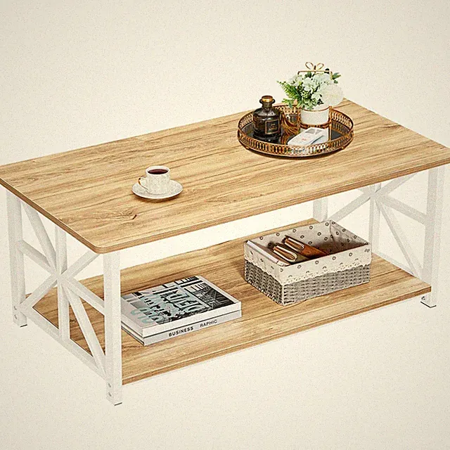 Couchtisch mit Stauraum, 100 cm Wohnzimmertisch, Stabiler Sofatisch aus Holz...