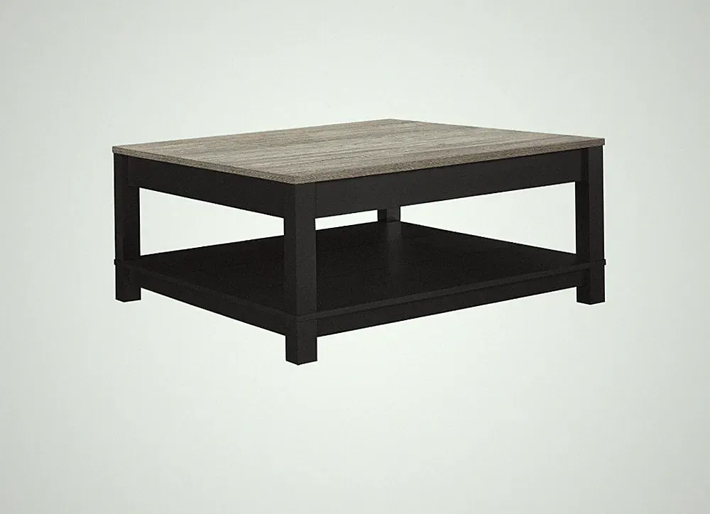 Couchtisch mit Stauraum mattschwarzer Lackierung Wohnzimmer Tisch Beistelltisch