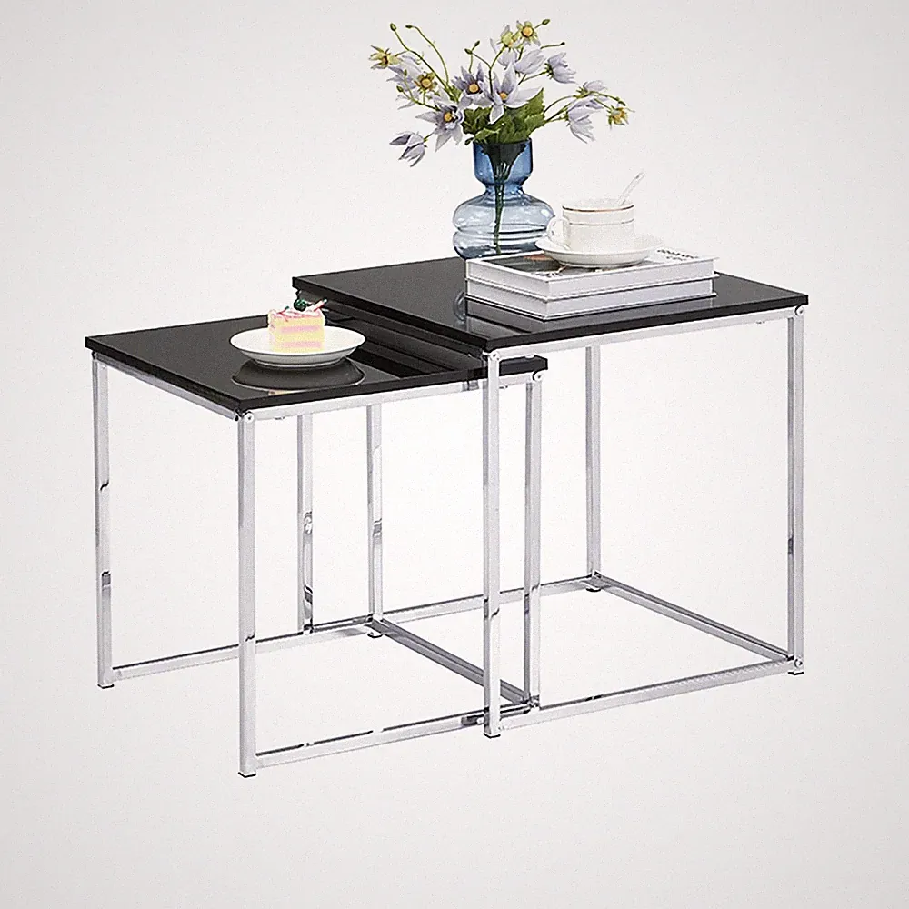 Couchtisch, Moderner Beistelltisch, Wohnzimmertisch 2er Set, Abnehmbarer Coff...
