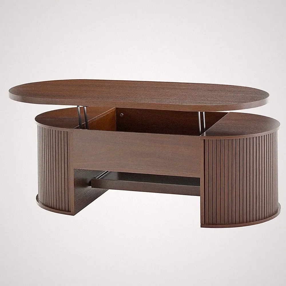 Couchtisch Natur MDF 110x55,5x40 cm Stauraum ausziehbar SONNENH