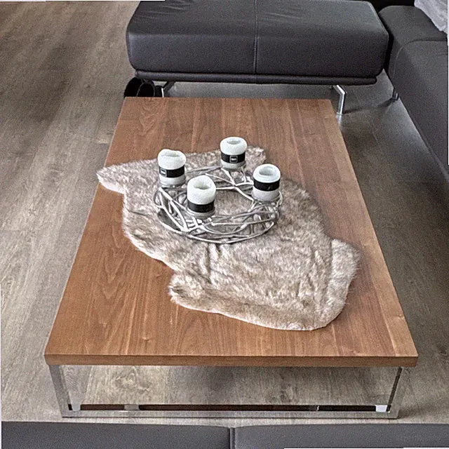 Couchtisch rechteckig Holzoptik Holzplatte Metallgestell 160x90x25 cm