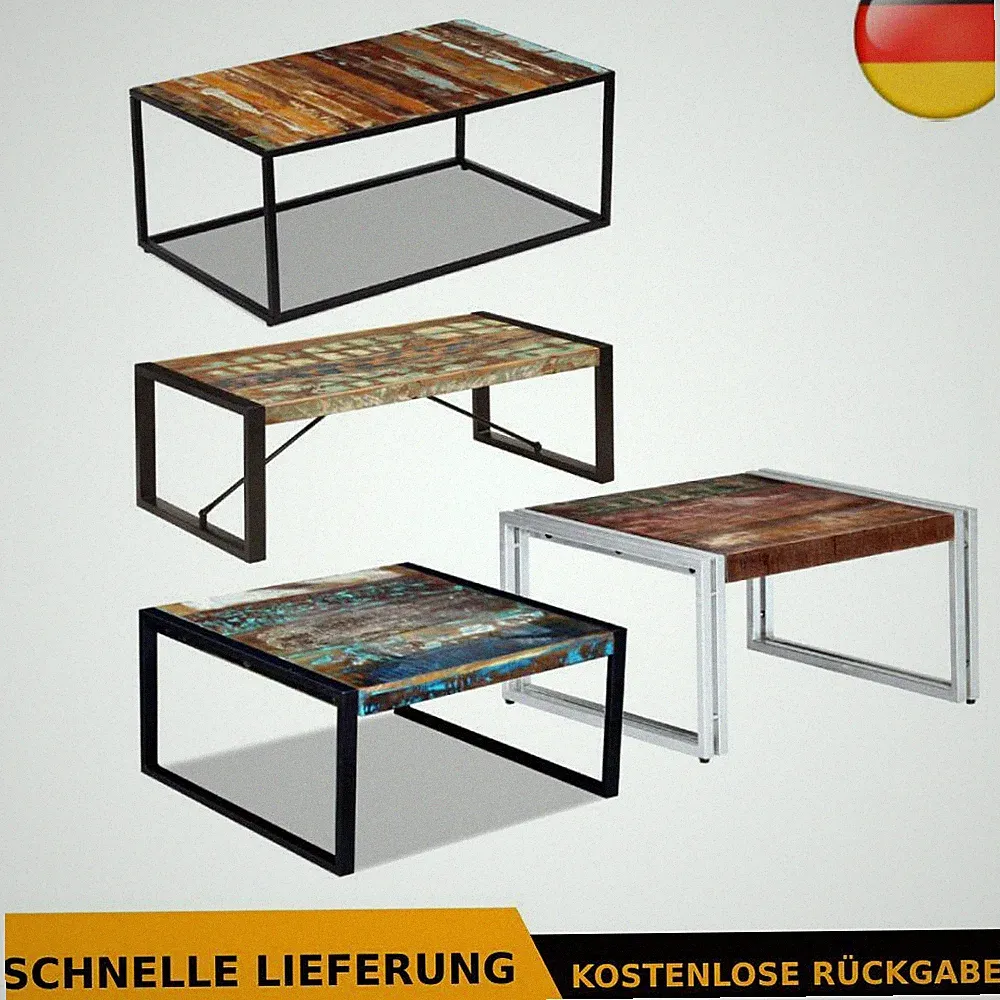 Couchtisch Recyceltes Massivholz Beistelltisch Kaffeetisch Wohnzimmer Tisch