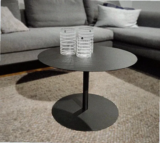 Couchtisch rund Design-Couchtisch Lounge Tisch stylischer Kaffeetisch Schwarz