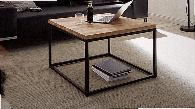 Couchtisch Sakura Asteiche Metall 70x70 cm Beistelltisch im Industrial Style